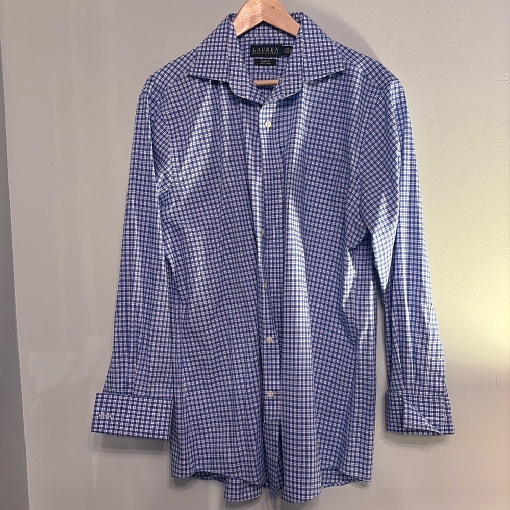 Ralph Lauren Men's 17 34/35 Button‎ Down Shirt French Cuffs